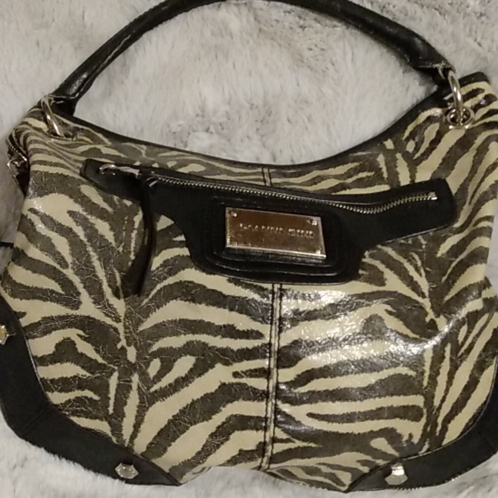 Gianni Bini brown/tan zebra hobo bag